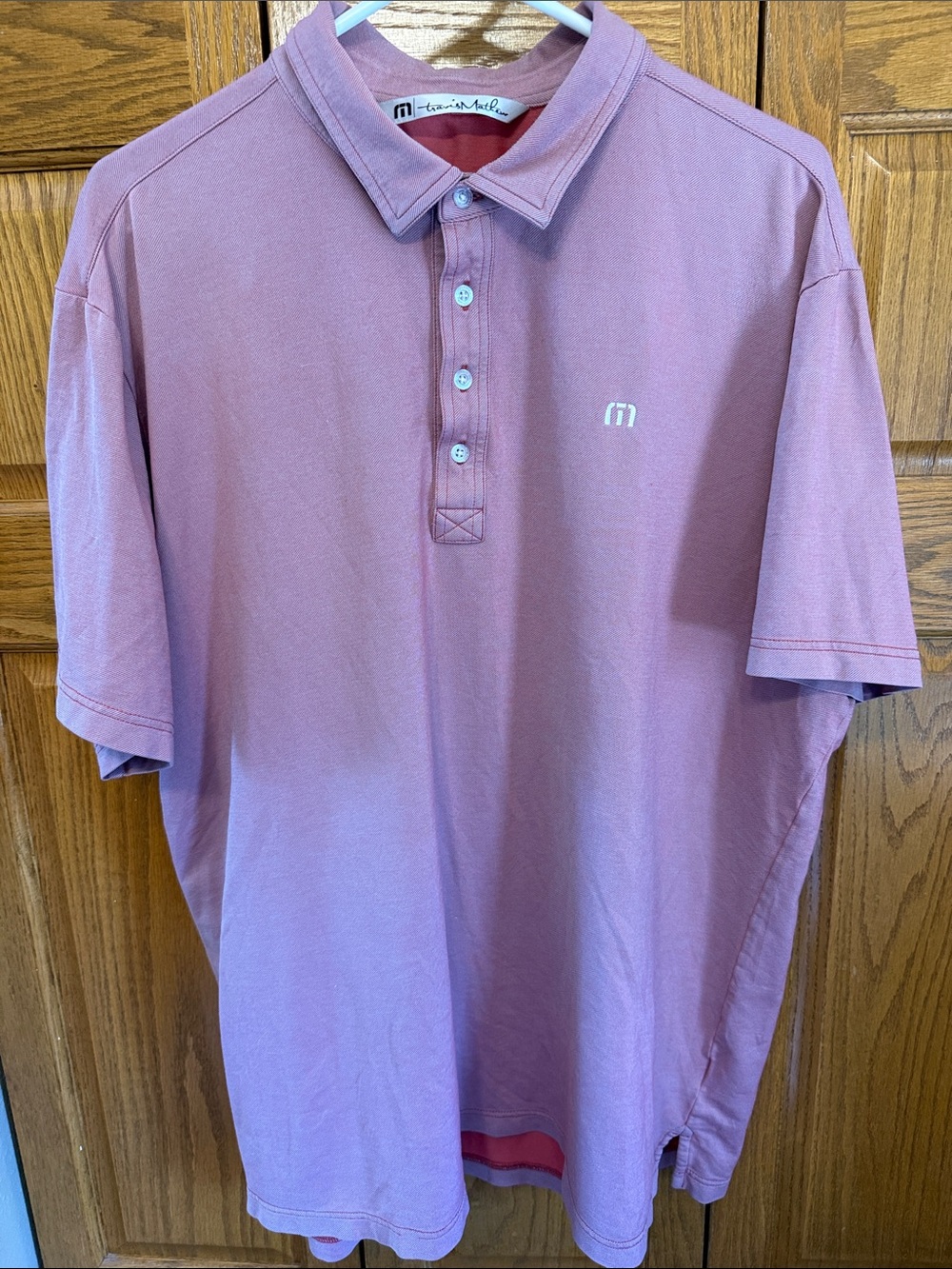 Travis Mathew Men's Polo - Mauve/Dusty Rose-XXL